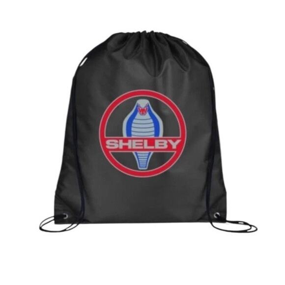Shelby Cobra Drawstring Bag Black Lightweight Logo Gym Sack Backpack Las Vegas - Picture 2 of 3